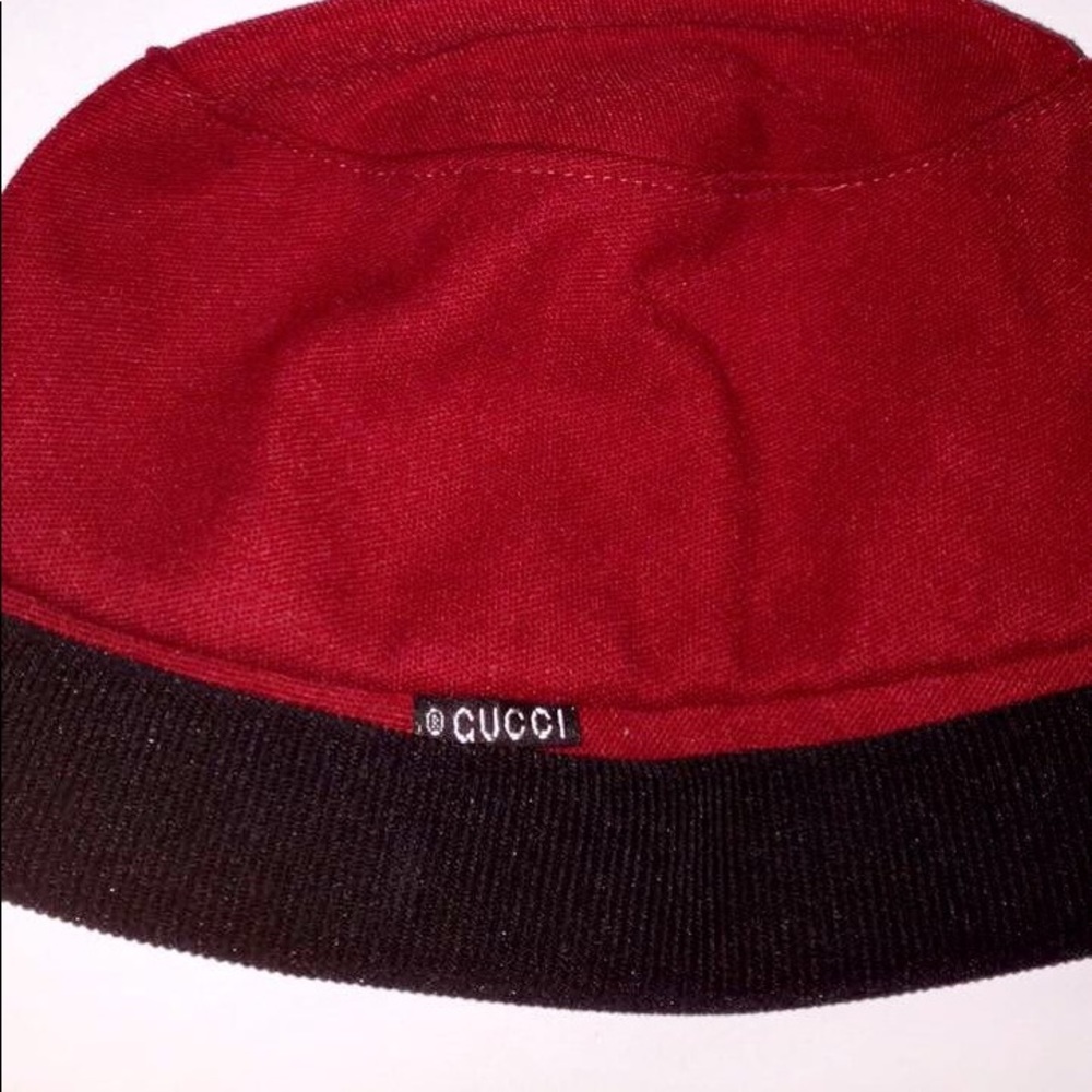 Red Gucci bucket hat